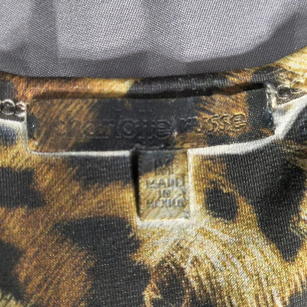 (M) Women's Charlotte Russe Brown & Tan Leopard Print Tiered Racerback Tank Top - Picture 4 of 5